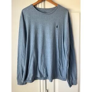 Polo by Ralph Lauren Mens XL Blue Heathered Long Sleeve Shirt w/ Pony Logo